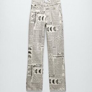 Zara White Newspaper Jeans
